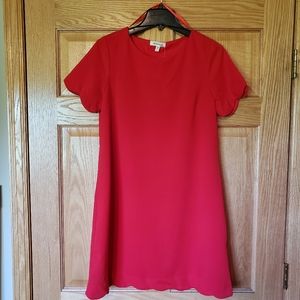 Monteau Scalloped Red Dress